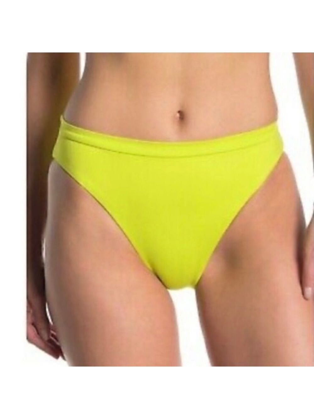 NEW Becca High Waist Bikini Bottom Yellow Green Medium